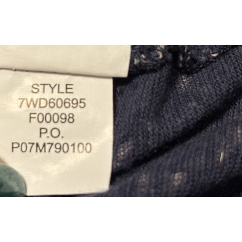 Lucky Brand Women's Navy Sleeveless Crochet Yoke/Back Tank Top Linen Blend Sz M - Picture 4 of 11